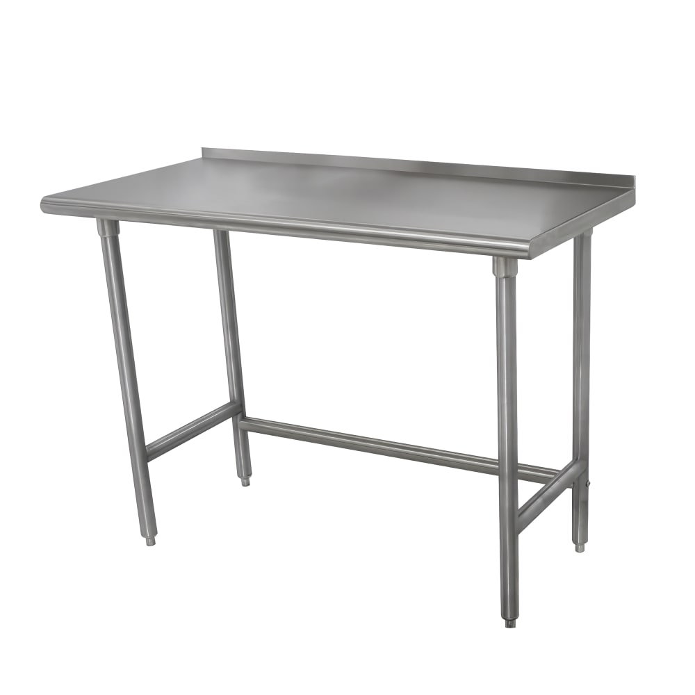 009-TFLAG366X 72" 16 ga Work Table w/ 430 Series Stainless Top, 1 1/2" Backsplash