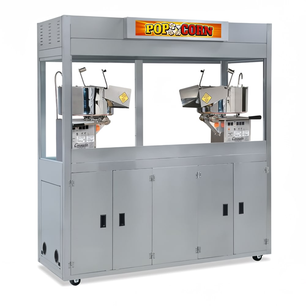 Gold Medal 224100111 Cornado Popcorn Machine w/ (2) 48 oz Kettles