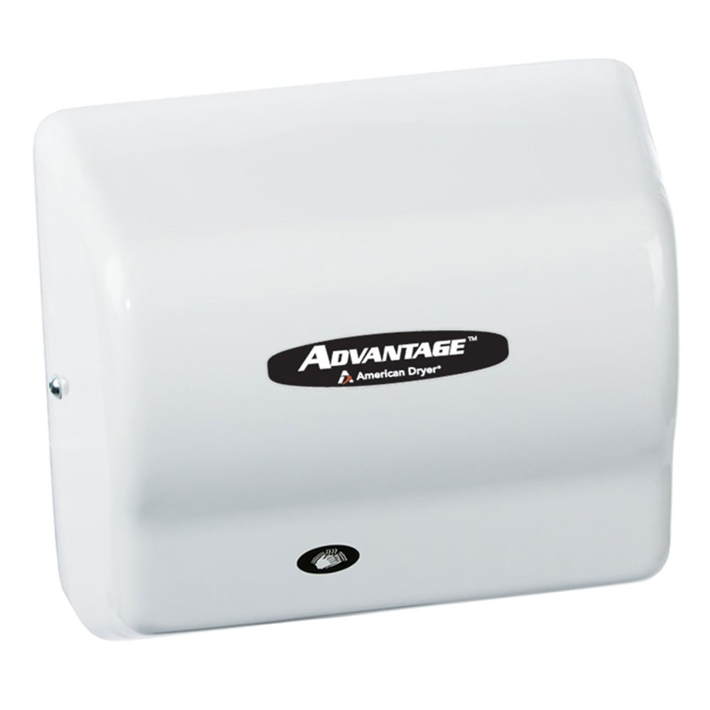 American Dryer AD90-M Automatic Hand Dryer w/ 25 Second Dry Time - White Epoxy Steel, 100 240v/1ph