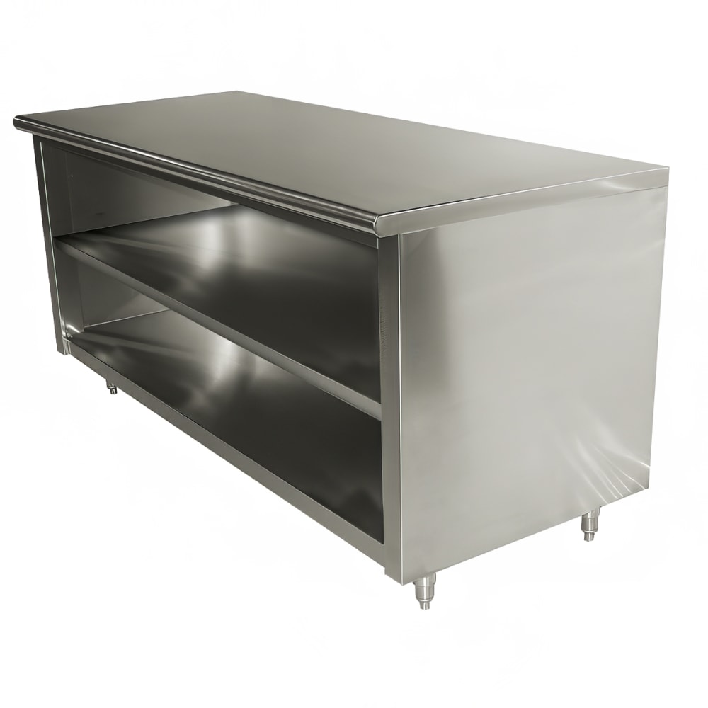 Advance Tabco EEB-SS-245M-X 60" Dish Cabinet w/ Open Base & Midshelf, 24"D
