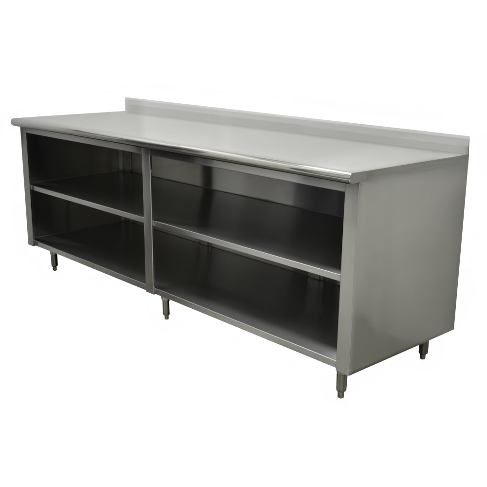 009-EEKSS308MX 96" Dish Cabinet w/ Open Base & Midshelf, 5" Backsplash, 30"D 