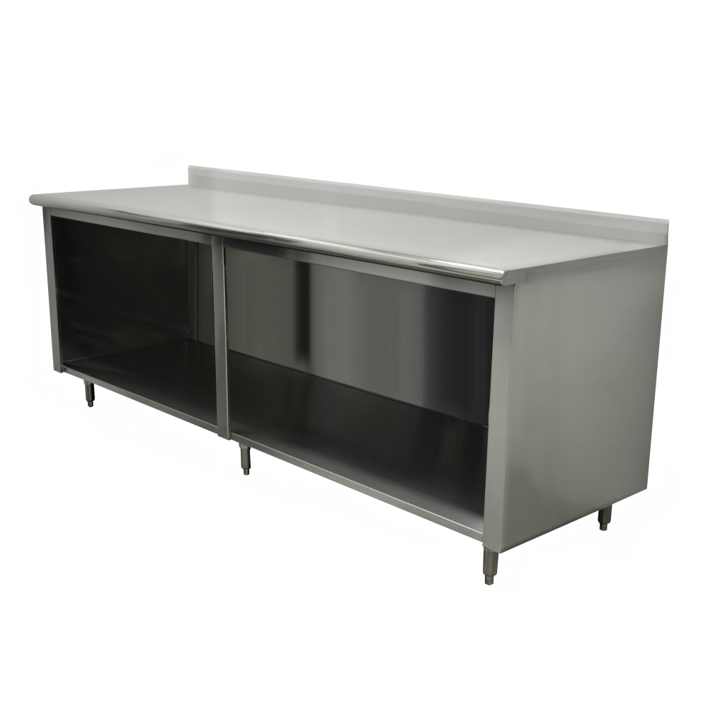 009-EEKSS308X 96" Dish Cabinet w/ Open Base & 5" Backsplash, 30"D