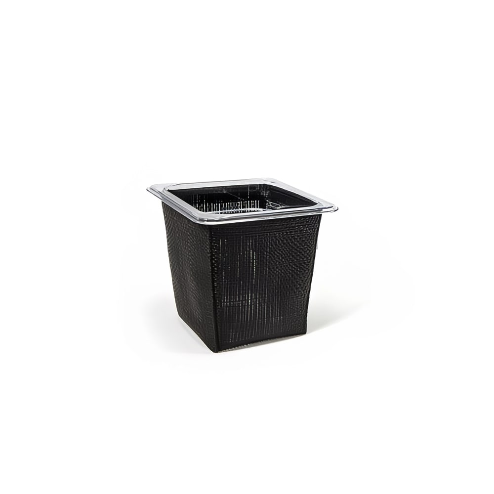 872-BHO134BKV21 Flatware Divider Set - 7" x 6 1/2" x 5 3/4", Woven Vinyl, Black