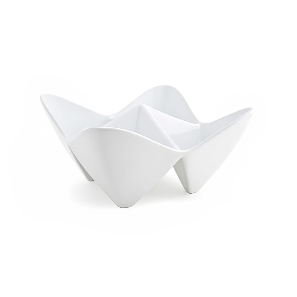 872-DBO104WHP20 36 oz Square Kyoto™ Bowl w/ (4) Compartments- Porcelain, White