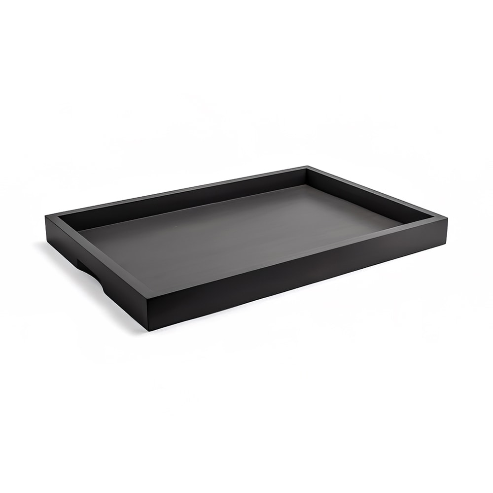 872-RRT005BKB11 Rectangular Serving Tray - 19" x 13" x 1 1/2", Bamboo, Black