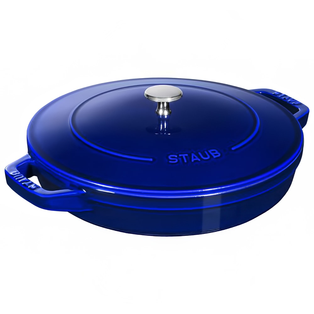 Staub 4 Piece Cast Iron Set w/ Universal Lid, Dark Blue (1010769)