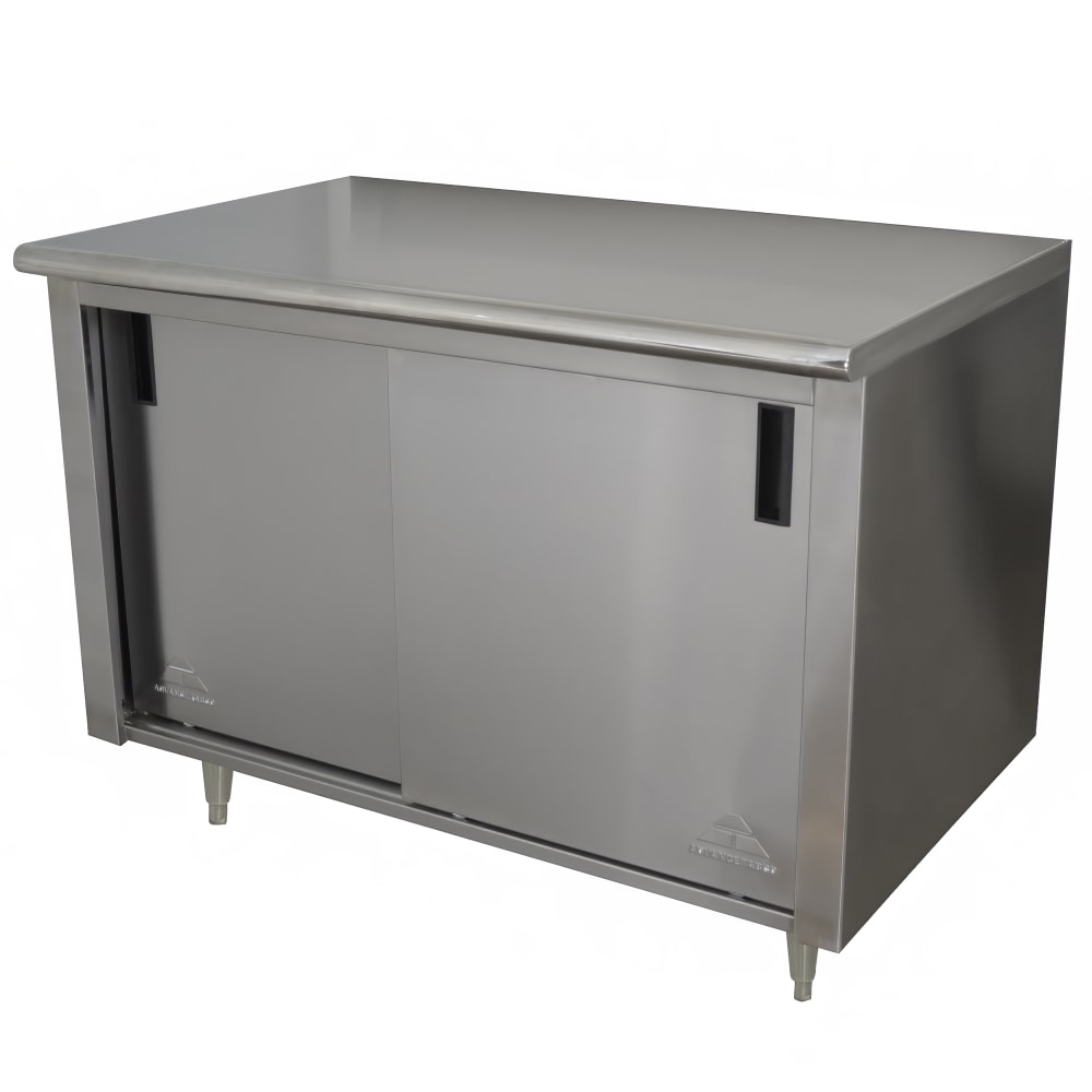 009-ECBSS304M 48" Enclosed Work Table w/ Sliding Doors & Midshelf, 30"D