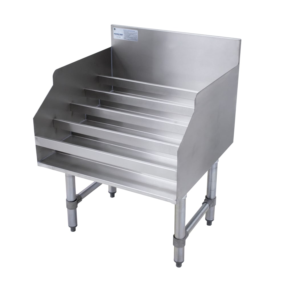 009-LD1818X Raised Liquor Display - Holds 20 Bottles, 4" Back Splash, 18" x 23"