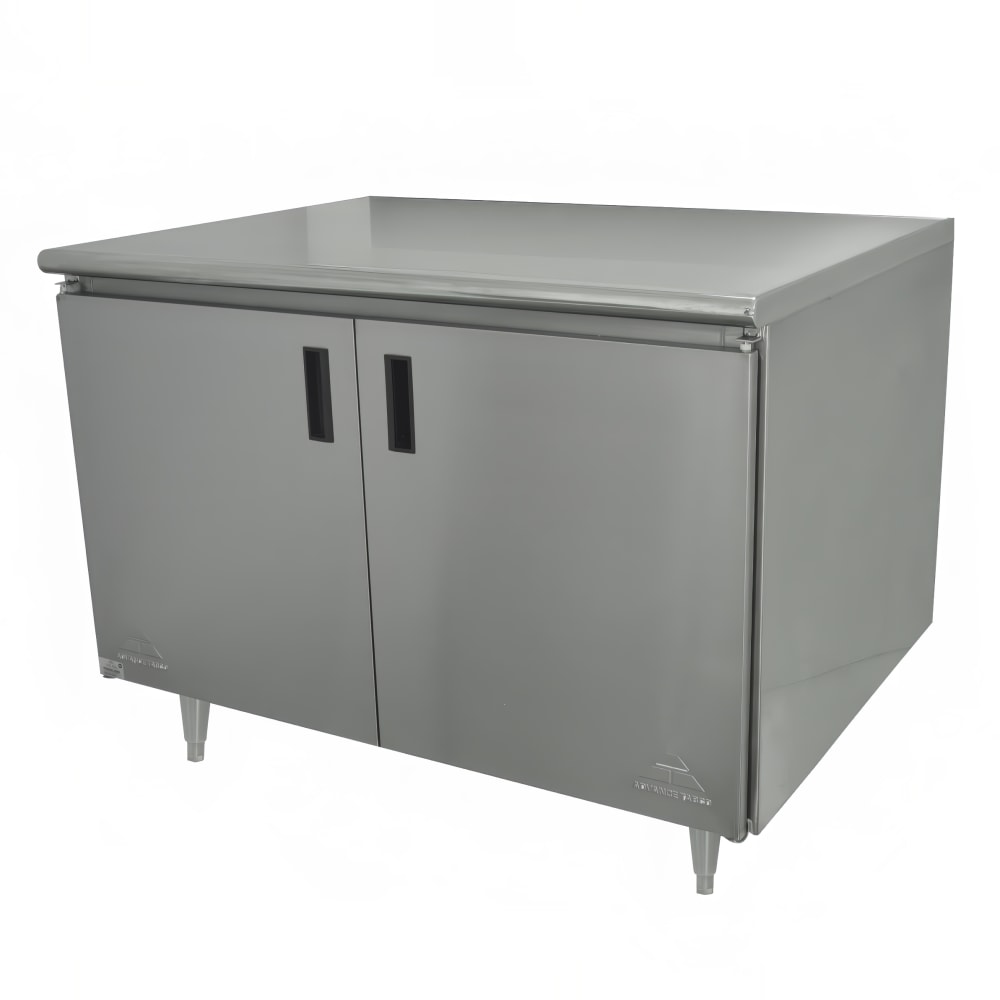 009-EHBSS305M 60" Enclosed Work Table w/ Swing Doors & Midshelf, 30"D