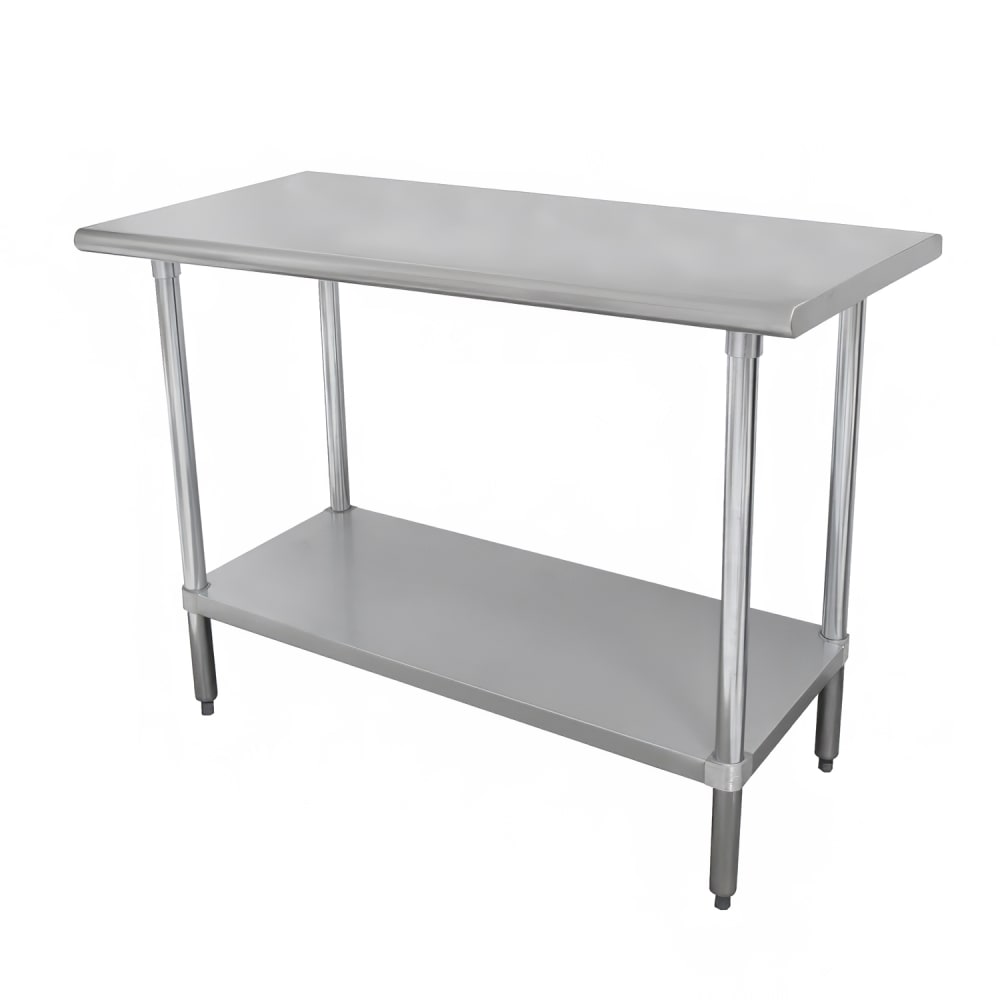 009-TT302 24" 18 ga Work Table w/ Undershelf & 430 Series Stainless Flat Top