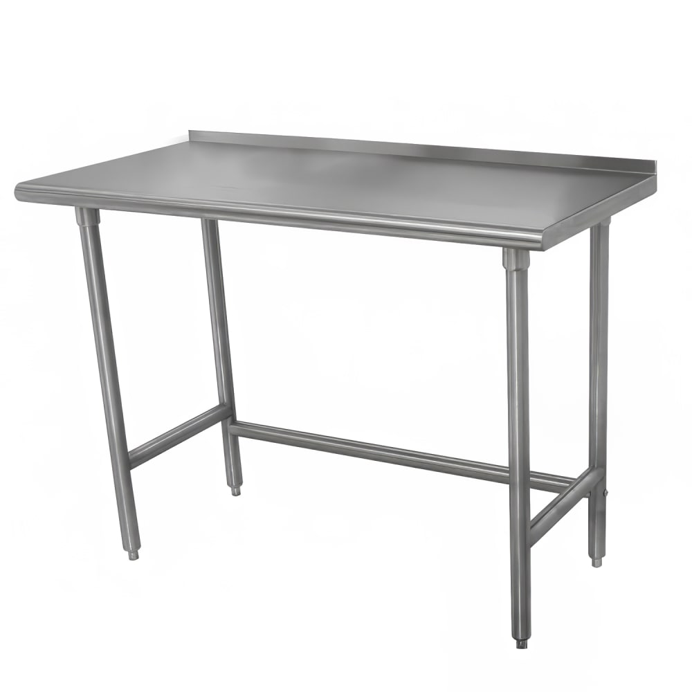 009-TSFLAG365X 60" 16 ga Work Table w/ 430 Series Stainless Top, 1 1/2" Backsplash