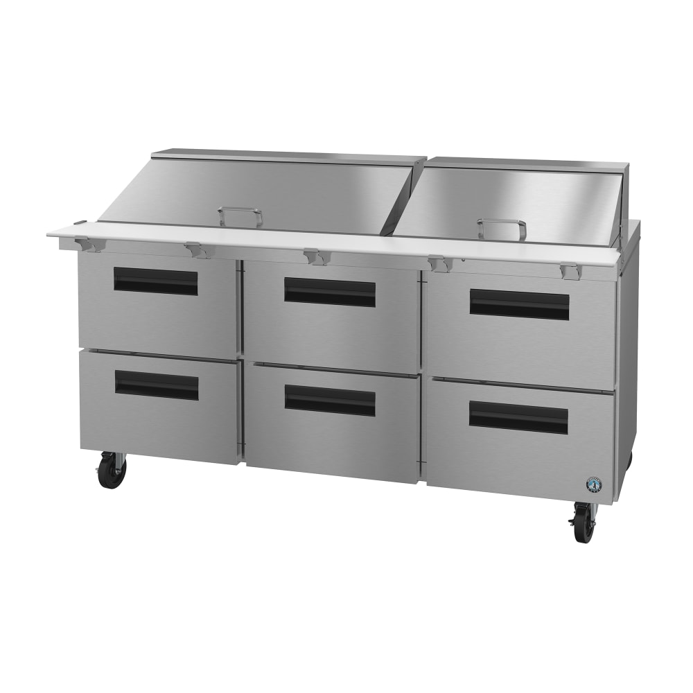 440-SR72B30MD6 72" Steelheart Mega Top Sandwich/Salad Prep Table w/ Refrigerated Base, 115v