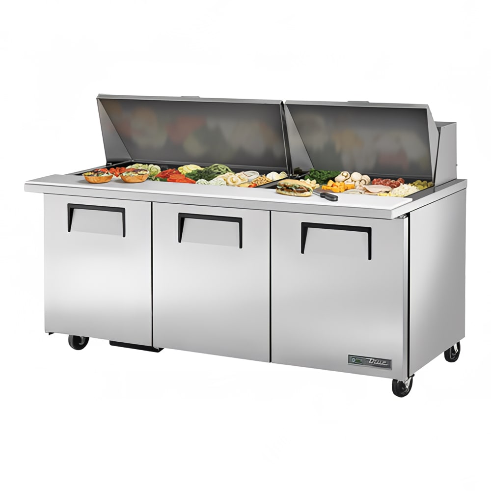 598-TSSU7230MBST 72" TSSU Series Mega Top Dual Sided Sandwich/Salad Prep Table w/ Refrigerat...