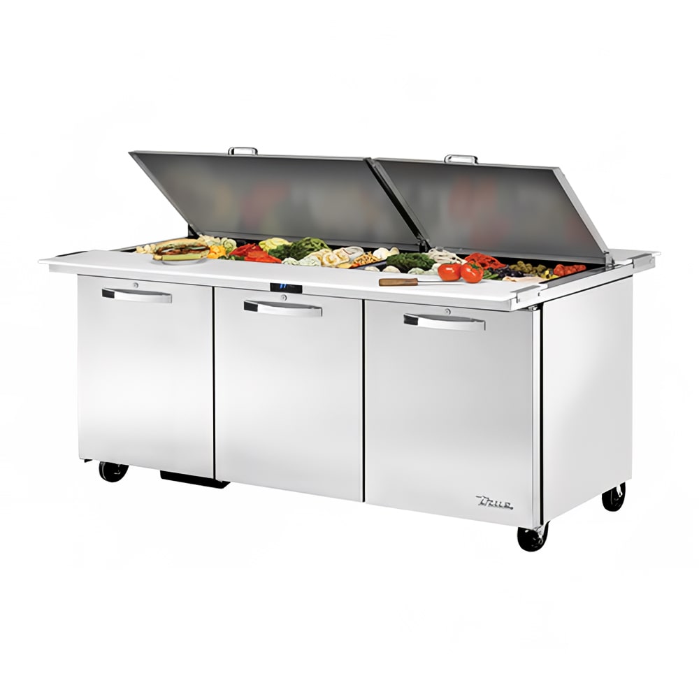 598-TSSU7230MBDSST3 72" Spec Series® Mega Top Dual Sided Sandwich/Salad Prep Table w/ Refrig...
