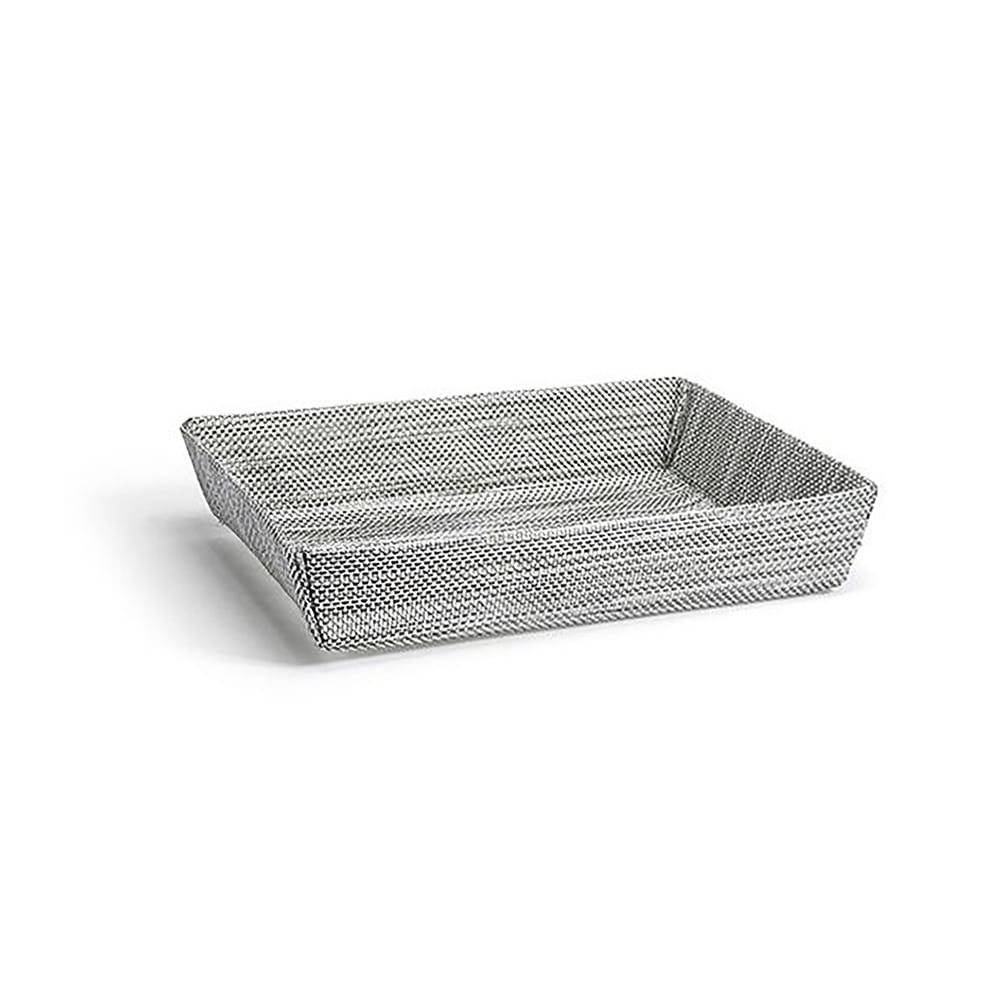 872-BBK047GYV22 Rectangular Metroweave® Woven Basket - 11" x 8", Vinyl, Mesh Grey