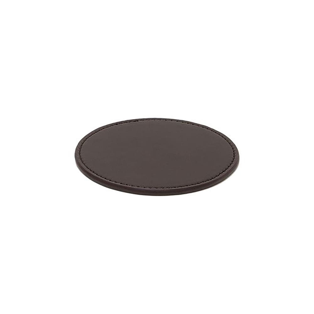 872-XCO006BRL26 4" London Beverage Coaster - Faux Leather, Brown