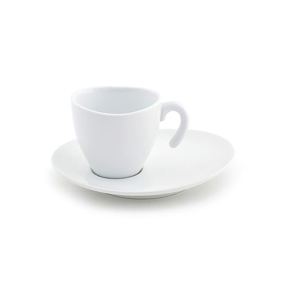 872-DCS009WHP22 2 oz Ellipse™ Cup & Saucer Set - Porcelain, White