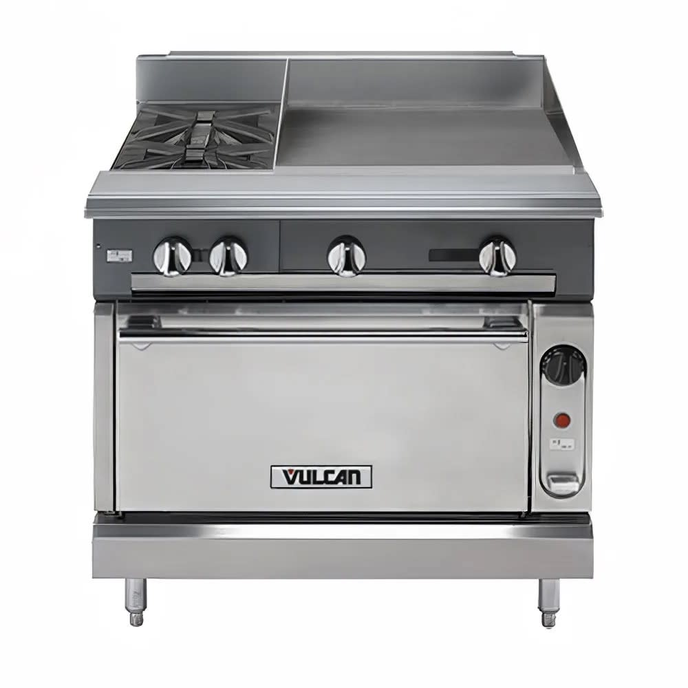 207-V2BG4TCLP 36" 2 Burner Gas Range w/ Griddle & Convection Oven, Liquid Propane