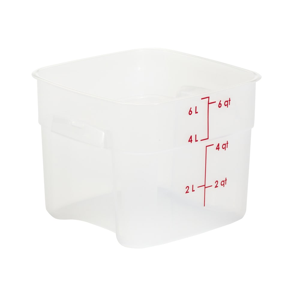144-6SFSPROPP190 6 qt FreshPro Square Food Storage Container - CamSquare®, Polypropylene, Translu...