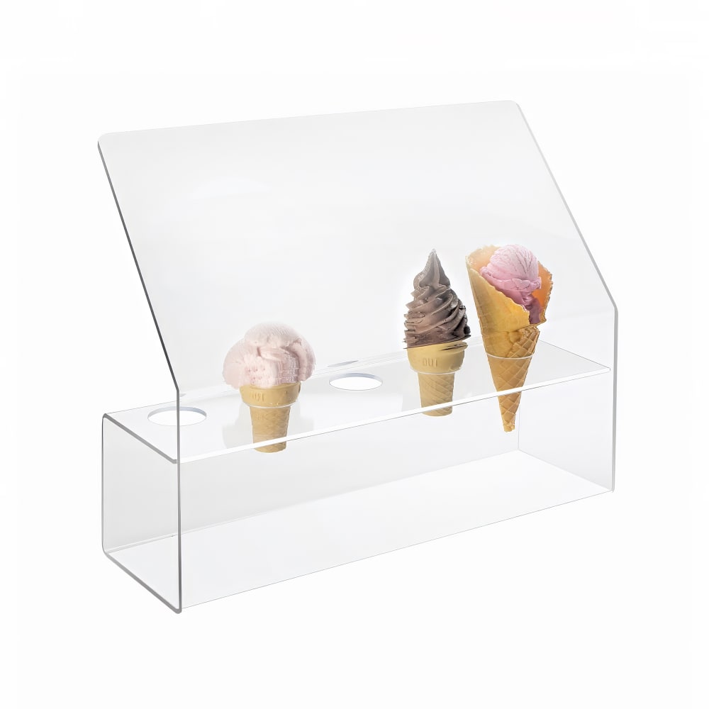 151-297 4 Section Ice Cream Cone Holder - Acrylic, Clear