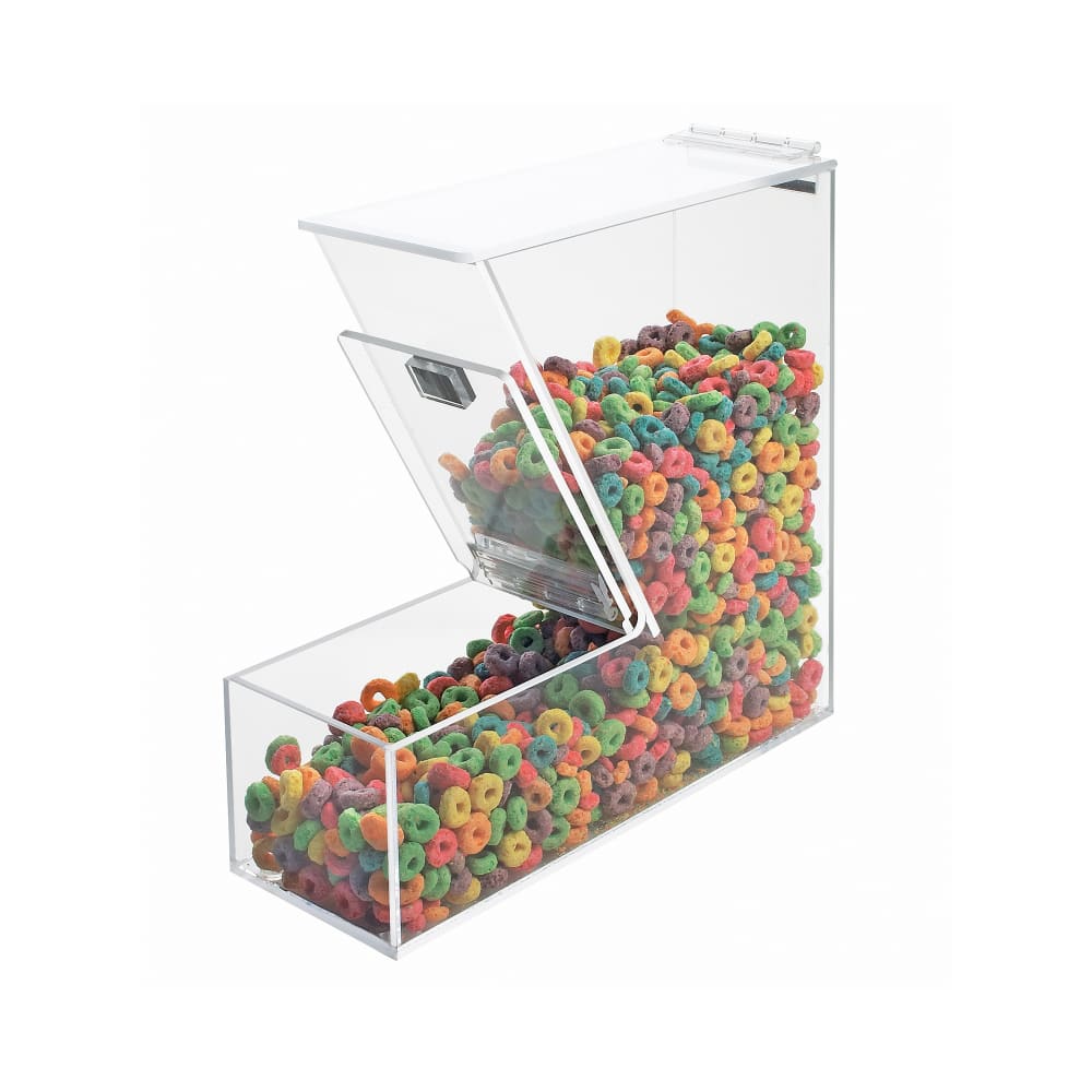 151-373 Countertop Acrylic Topping Bin, 4" x 11" x 11", Magnetic Lid