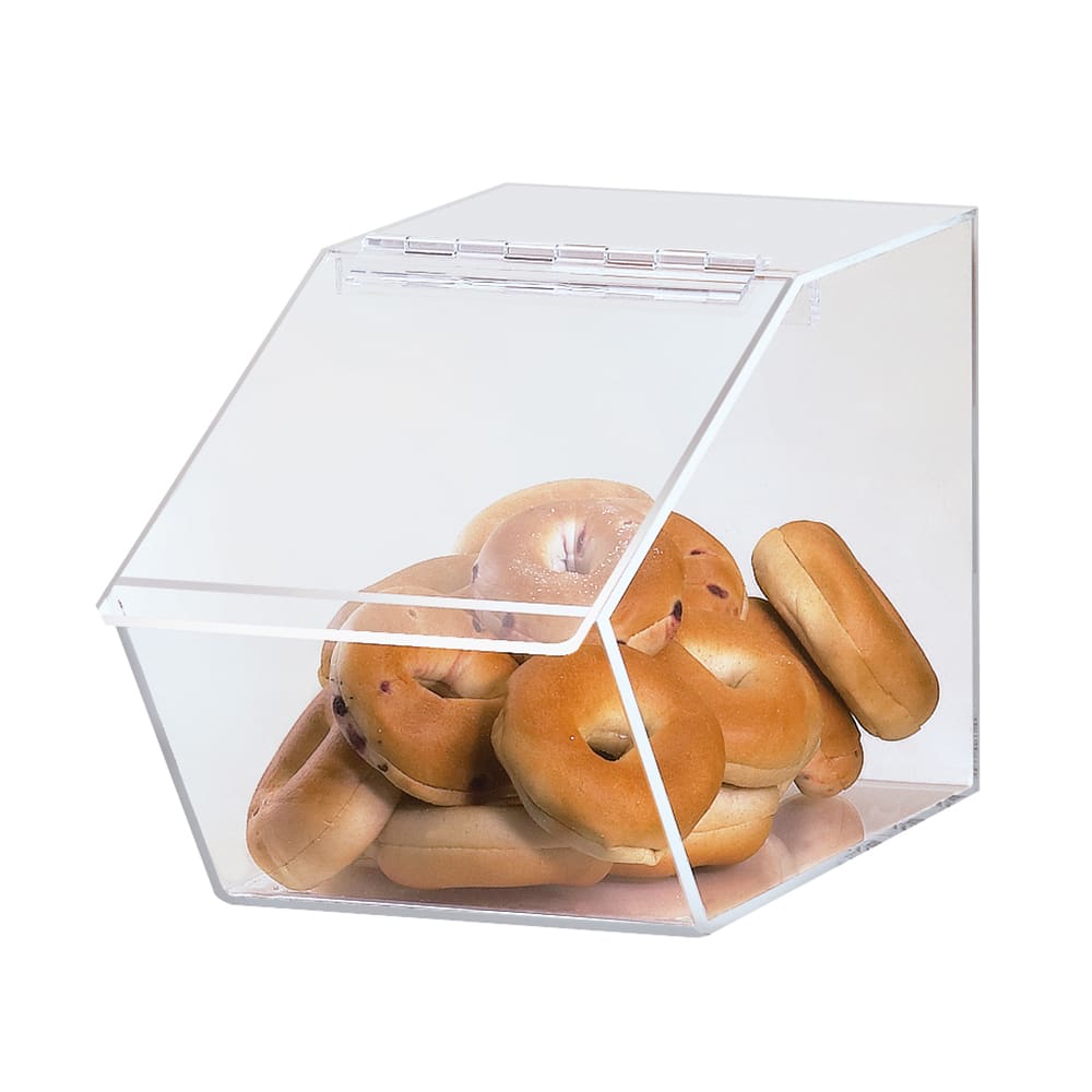 151-999 Pastry Display Bin w/ Hinged Lid - 7 1/2"W x 14"D x 9"H, Acrylic