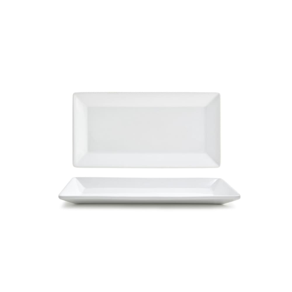 872-DAP001WHP23 Rectangular Kyoto™ Plate - 9" x 5", Porcelain, White