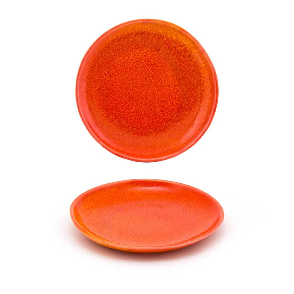 872-DAP076ORP23 6" Round Kiln® Plate - Porcelain, Blood Orange