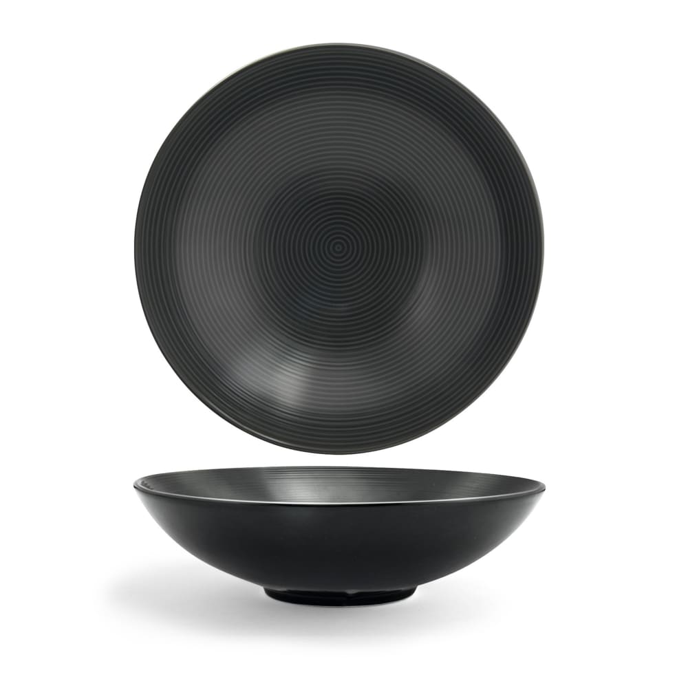 872-DBO030BKP22 48 oz Round Spiral® Bowl - Porcelain, Ink