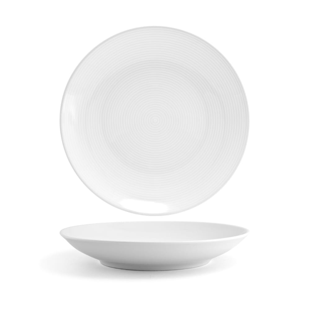 872-DBO038WHP12 58 oz Round Spiral® Bowl - Porcelain, White