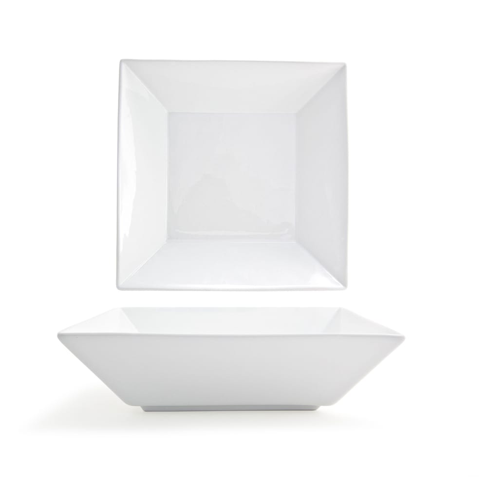 872-DBO087WHP22 96 oz Square Kyoto™ Bowl - 11" x 11", Porcelain, White