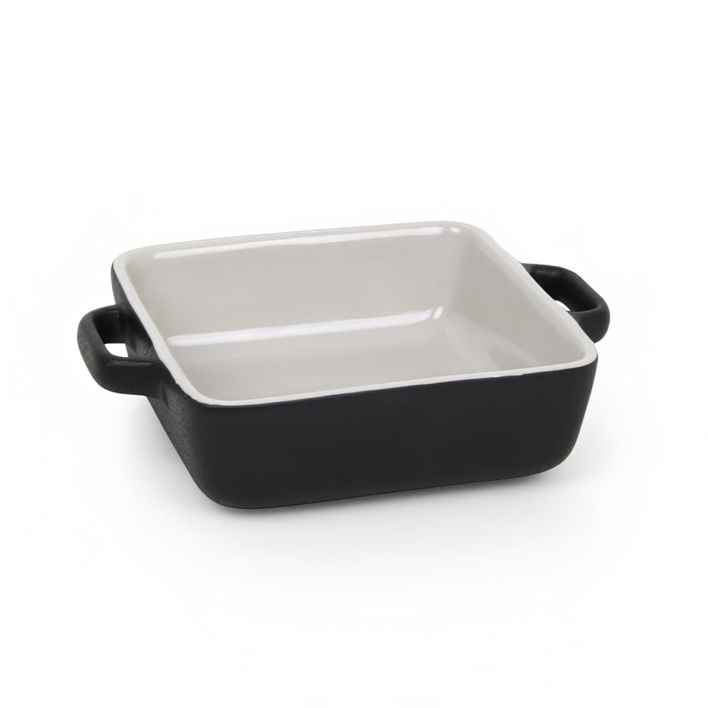 872-DBO138BKC23 14 oz Square Kiln® Baking Dish - Porcelain, Black