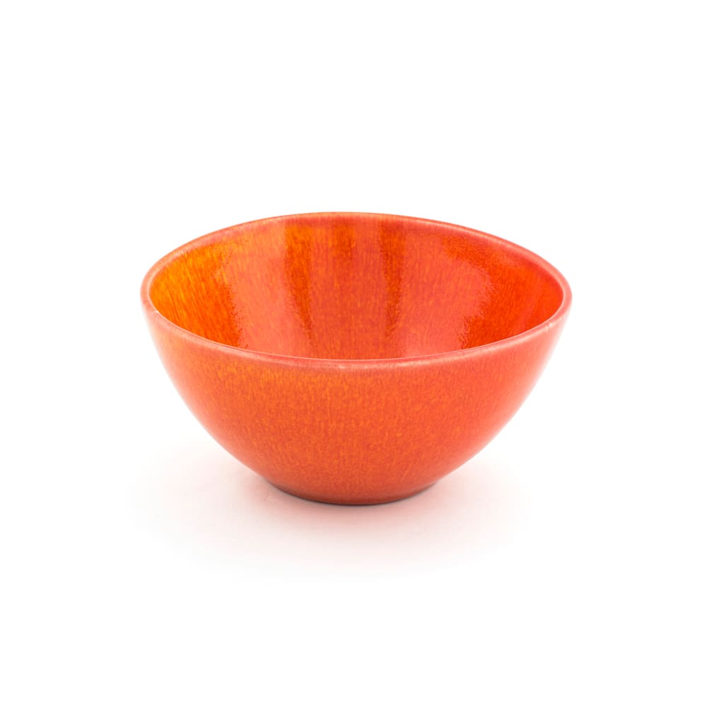872-DBO154ORP21 42 oz Oval Kiln® Bowl - 7 1/4" x 7 1/2", Porcelain, Blood Orange