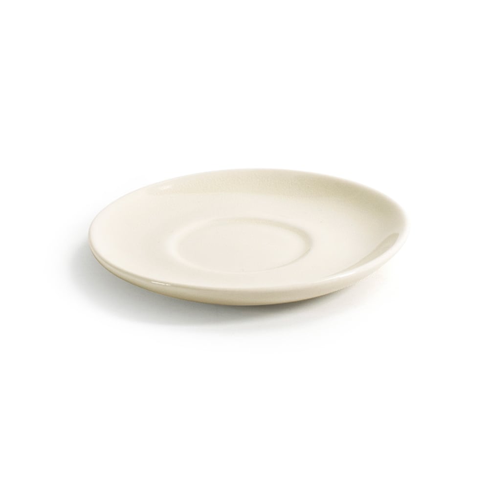 872-DCS059BEP23 4 3/4" Round Kiln® Saucer - Porcelain, Vanilla Bean