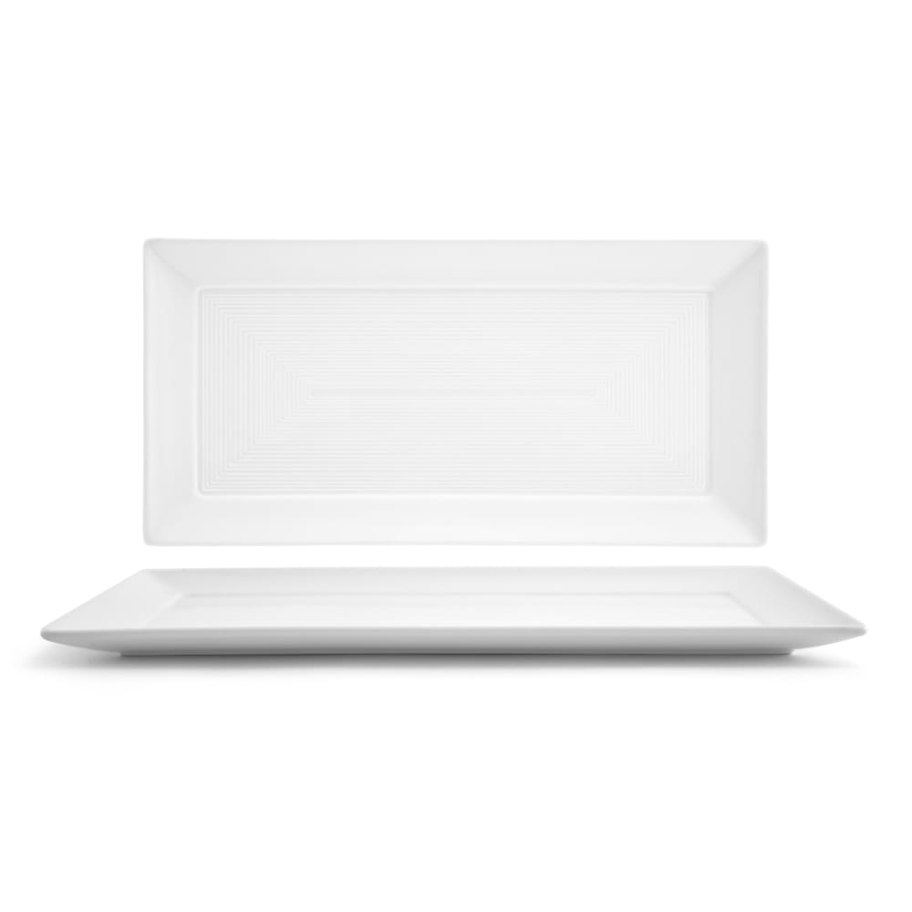 872-DDP004WHP21 Rectangular Spiral® Plate - 14" x 7", Porcelain, White