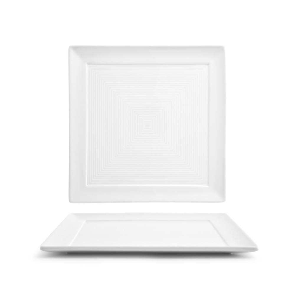 872-DDP054WHP22 9" Square Spiral® Plate - Porcelain, White