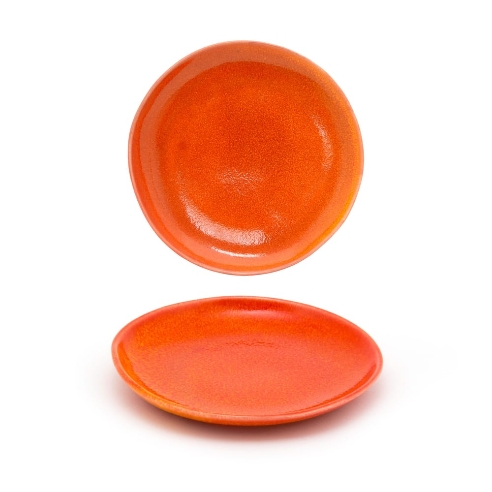 872-DDP061ORP22 10" Round Kiln® Plate - Porcelain, Blood Orange