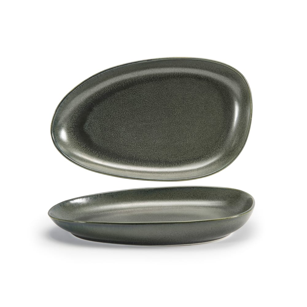 872-DDP062DGP22 Oval Kiln® Plate - 11" x 7", Porcelain, Sage