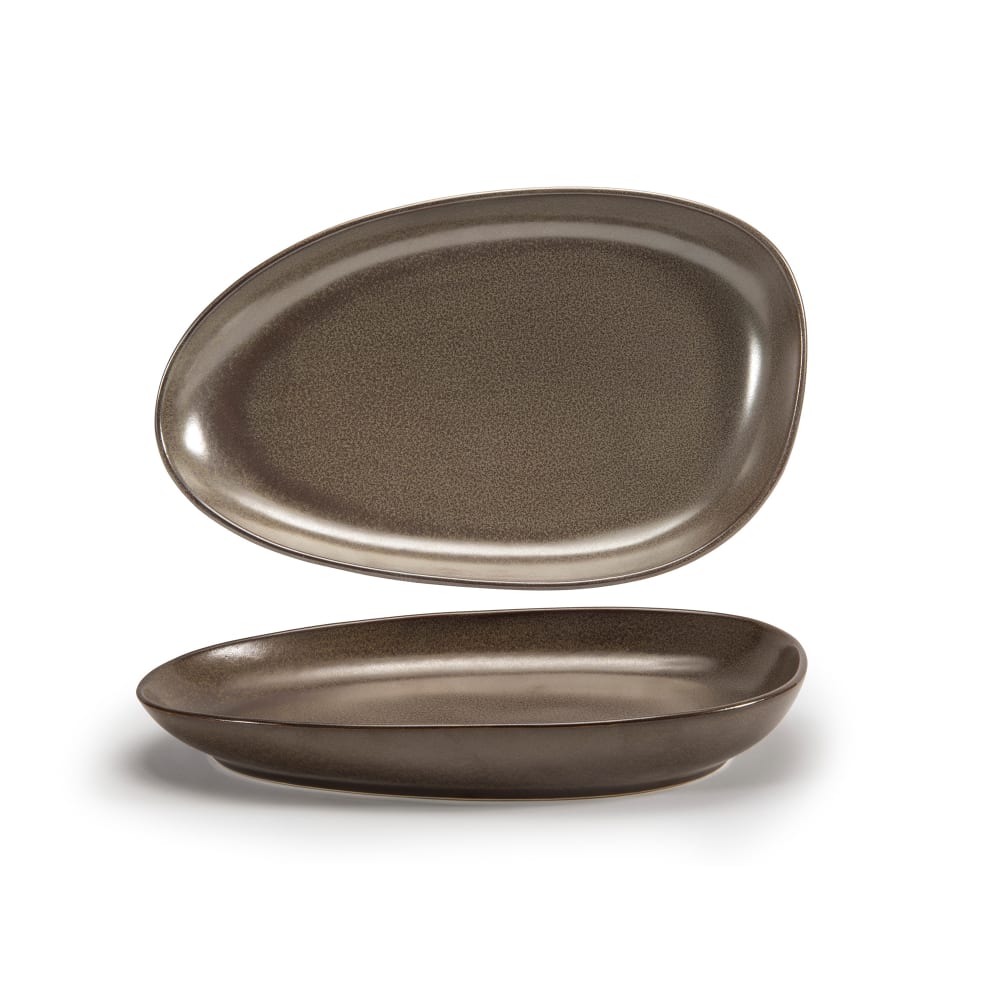 872-DDP062ESP22 Oval Kiln® Plate - 11" x 7", Porcelain, Mocha