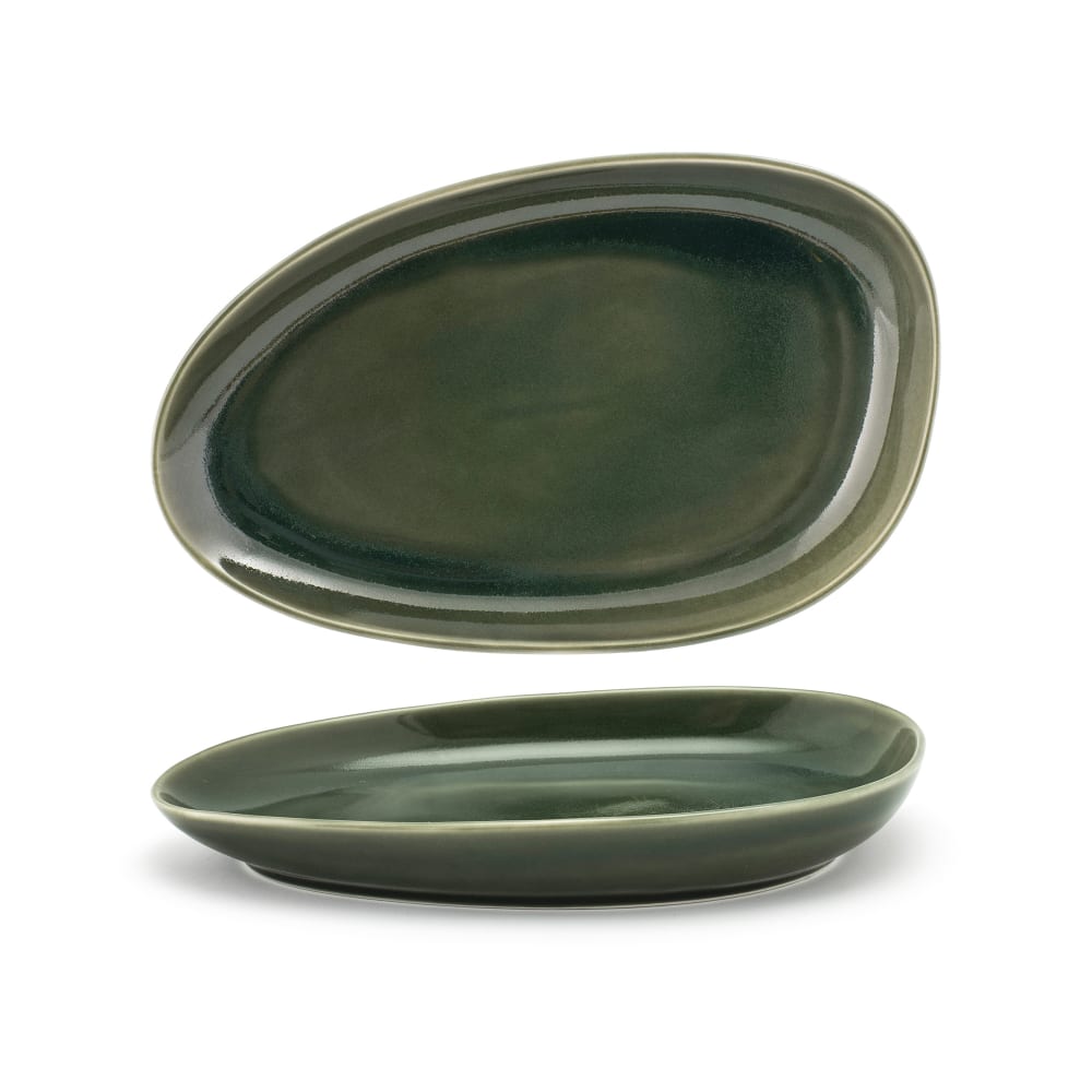 872-DDP062GRP22 Oval Kiln® Plate - 11" x 7", Porcelain, Leek