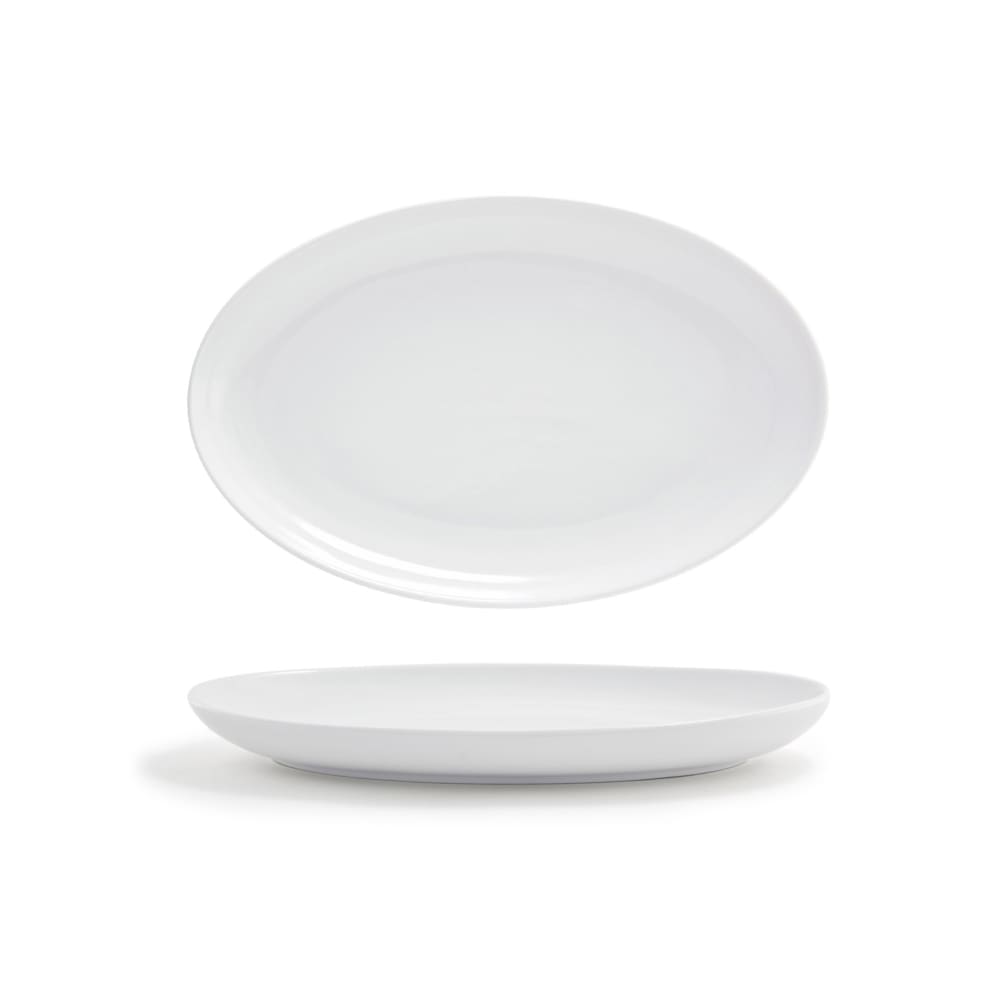 872-DOS025WHP21 Oval Harmony™ Plate - 11 1/2" x 7 1/2", Porcelain, White