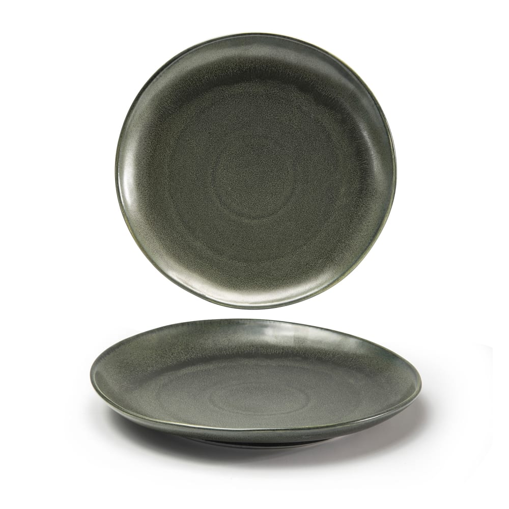 872-DOS029DGP22 11" Round Kiln® Plate - Porcelain, Sage