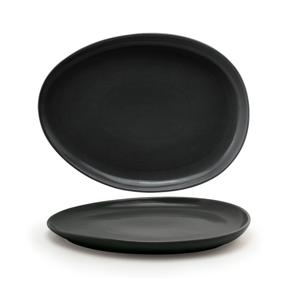 872-DOS032BKP20 Oval Tides™ Plate - 13" x 9 3/4", Porcelain, Mussel