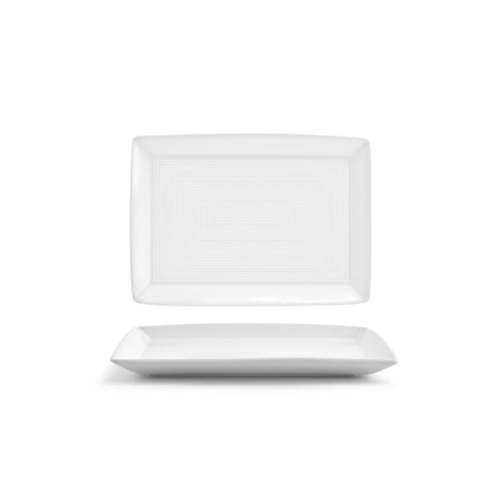 872-DSP001WHP23 Rectangular Spiral® Plate - 7" x 5", Porcelain, White