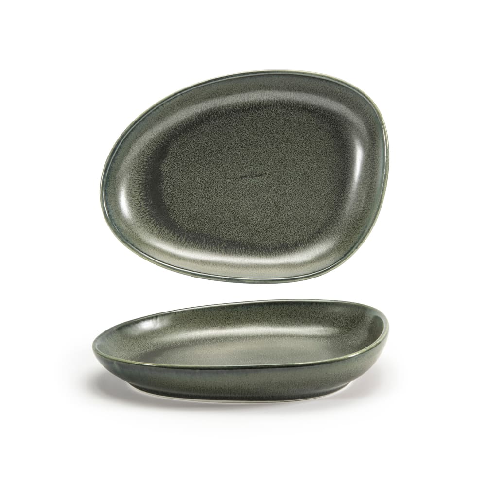 872-DSP032DGP23 Oval Kiln® Plate - 8" x 6", Porcelain, Sage