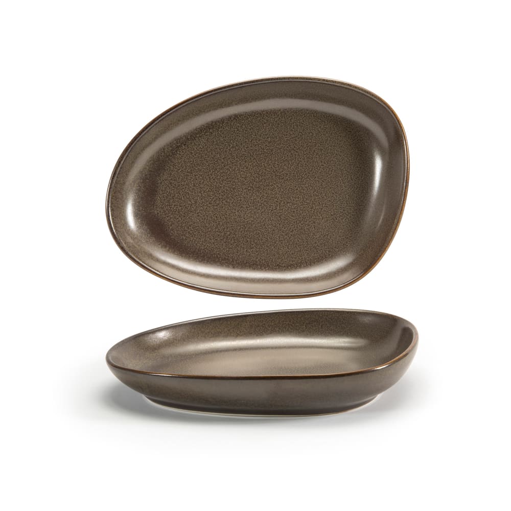 872-DSP032ESP23 Oval Kiln® Plate - 8" x 6", Porcelain, Mocha