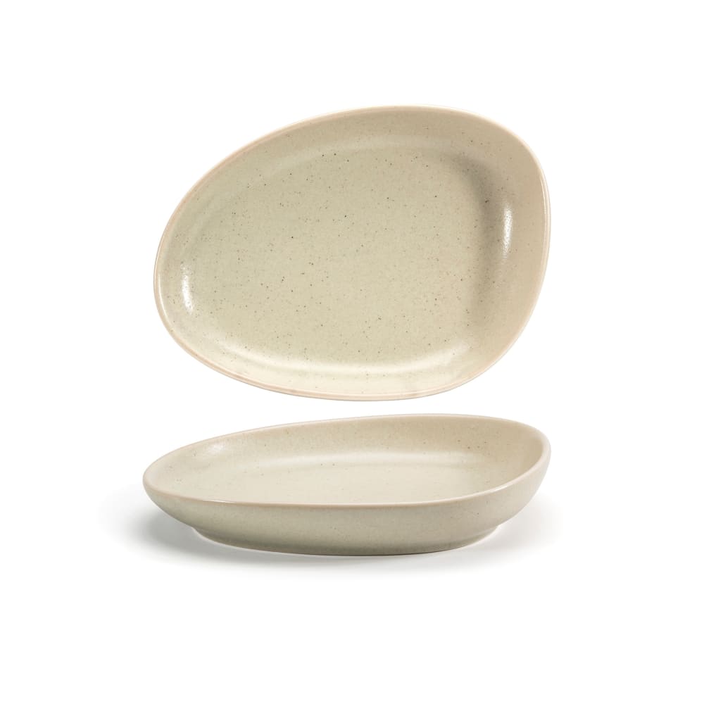 872-DSP032MUP23 Oval Kiln® Plate - 8" x 6", Porcelain, Mushroom