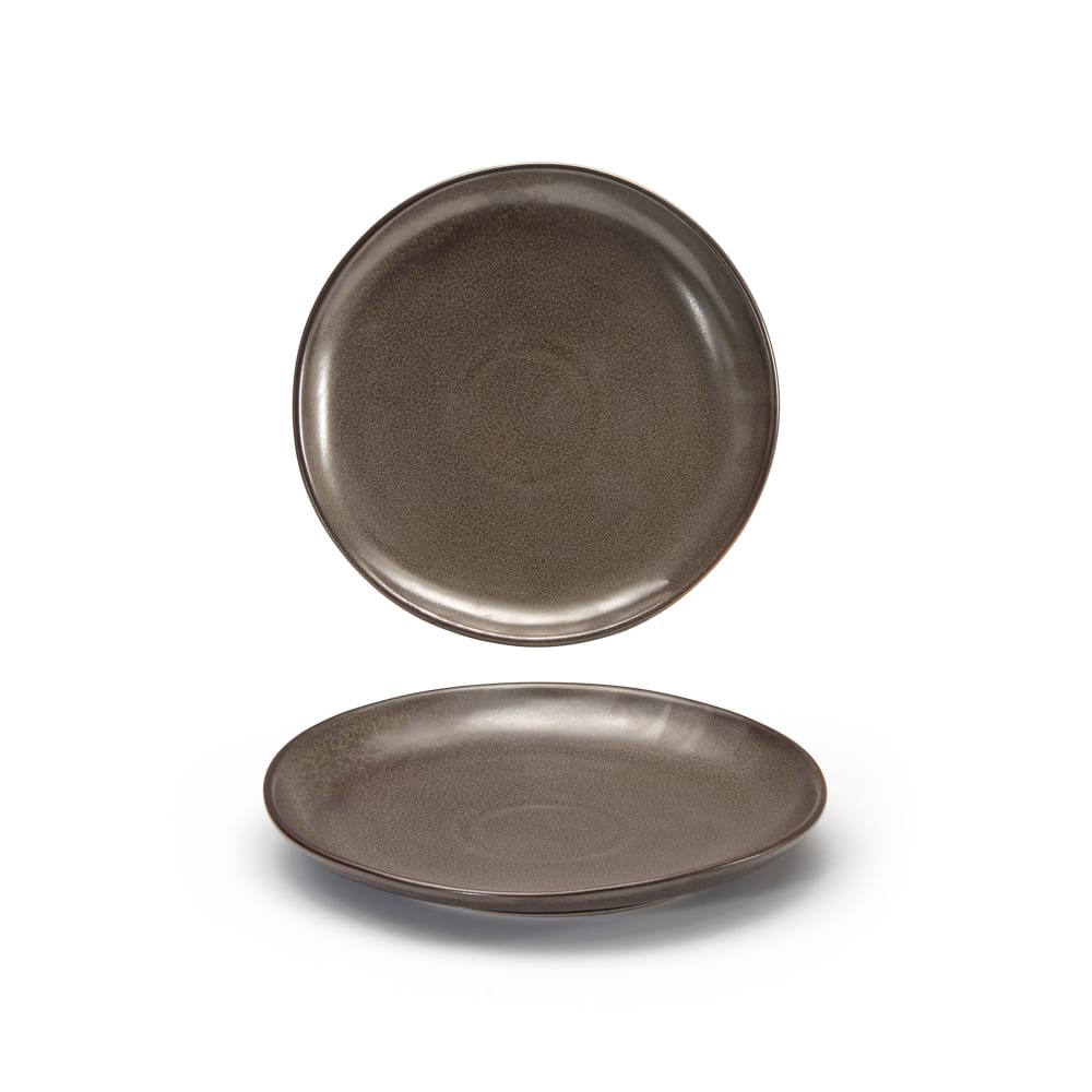 872-DSP031ESP23 8" Round Kiln® Plate - Porcelain, Mocha