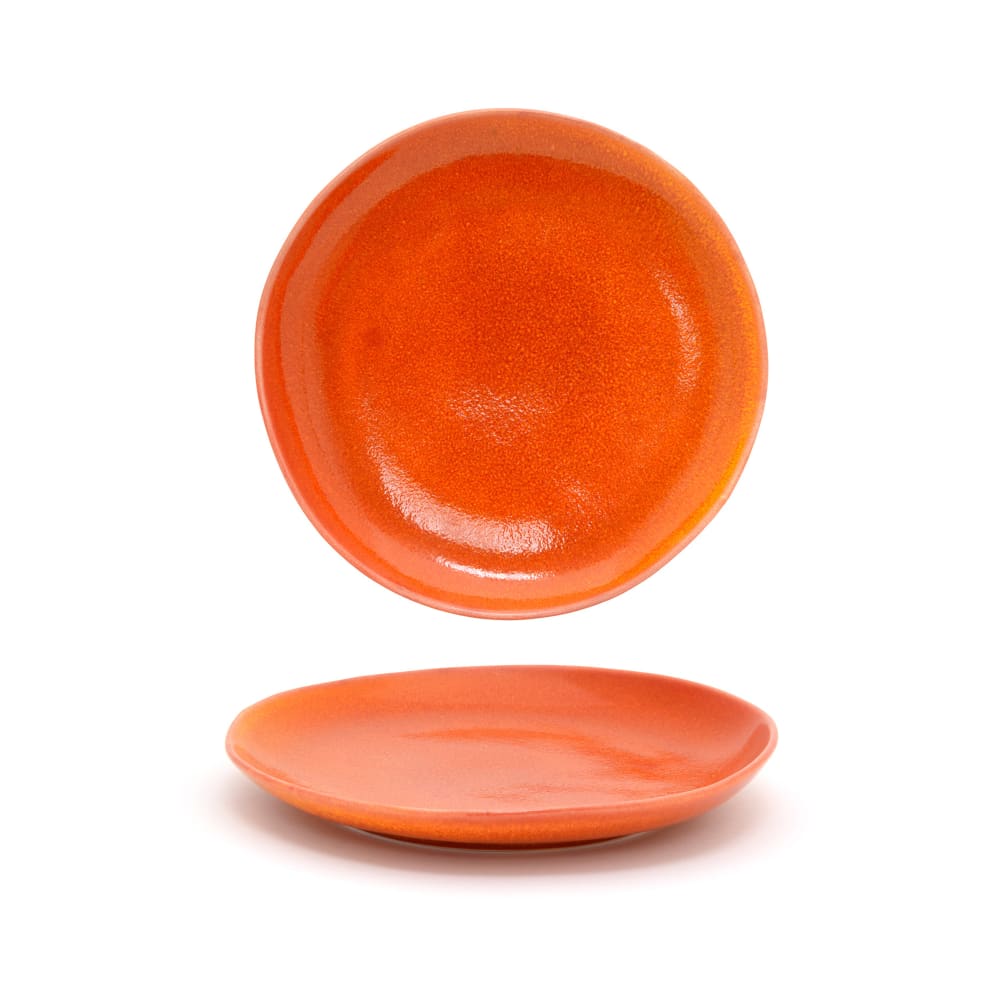 872-DSP031ORP23 8" Round Kiln® Plate - Porcelain, Blood Orange