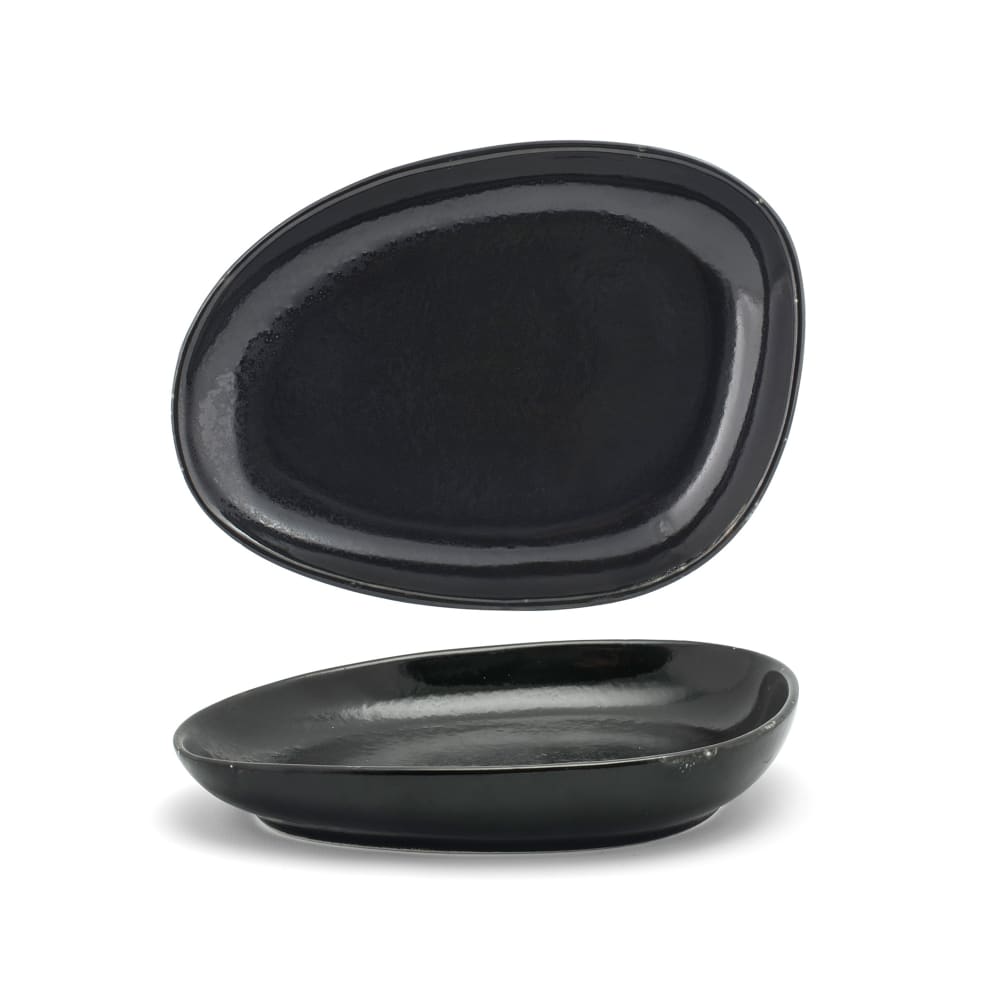 872-DSP032BKP23 Oval Kiln® Plate - 8" x 6", Porcelain, Pepper
